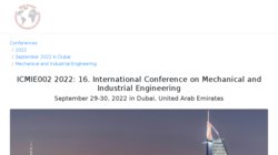 ICMIE 2024: International Conference on Mechanical and Industrial Engineering